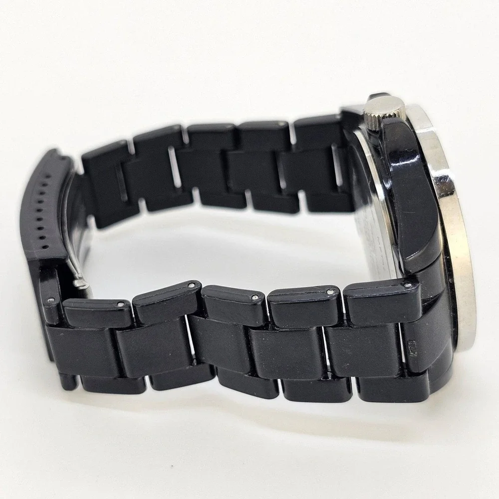 Women's Watch 40MM Black Dial Crystal Bezel Black Bracelet Band 6.5